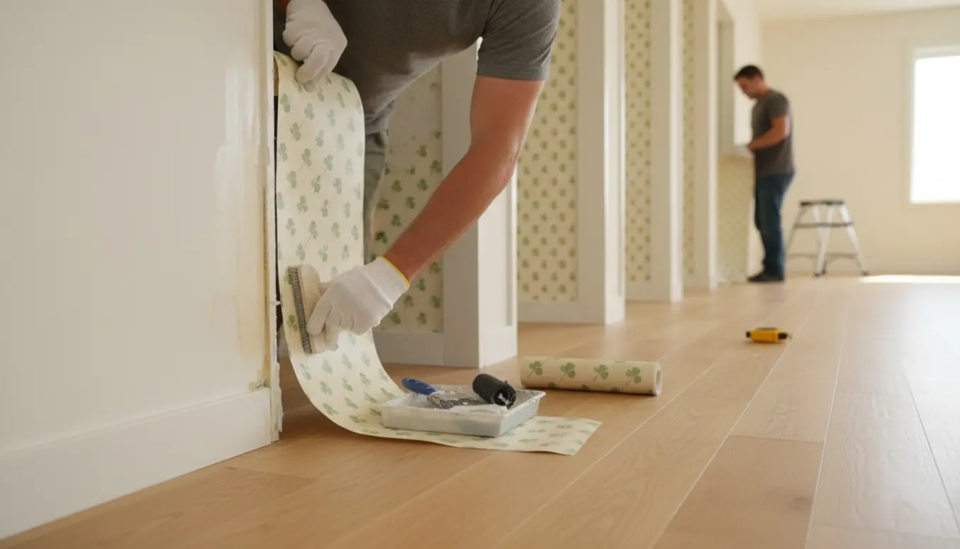 Gang med fem hulrum, hvor kløvertapet opsættes med lim, børste og rulle.