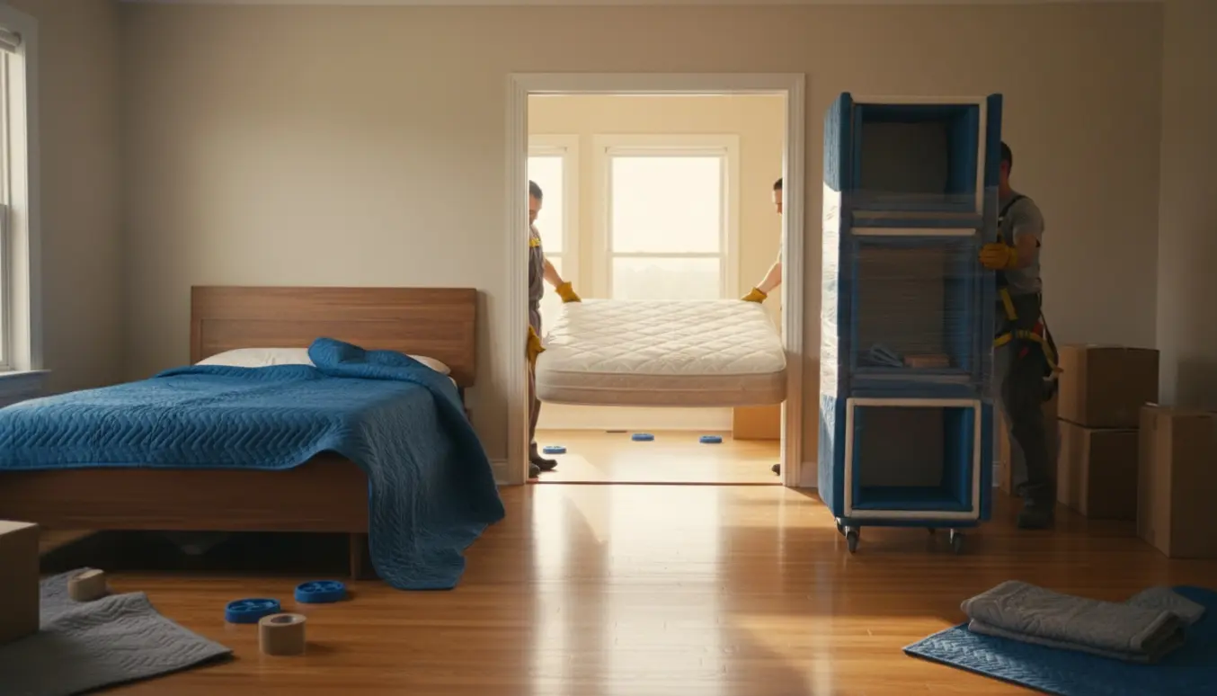 Madras og reoler flyttes mellem to værelser på samme etage.