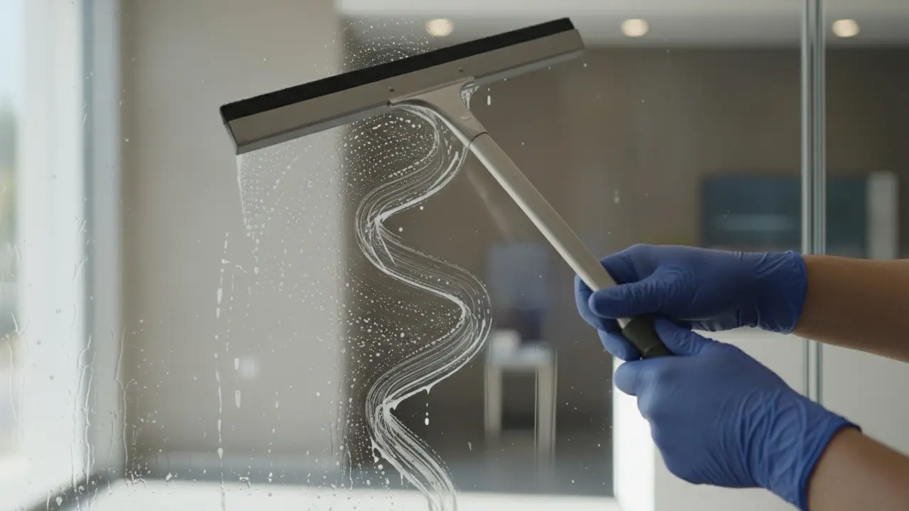 Gummisvaber skraber ruden i S-form og efterlader en stribefri bane.