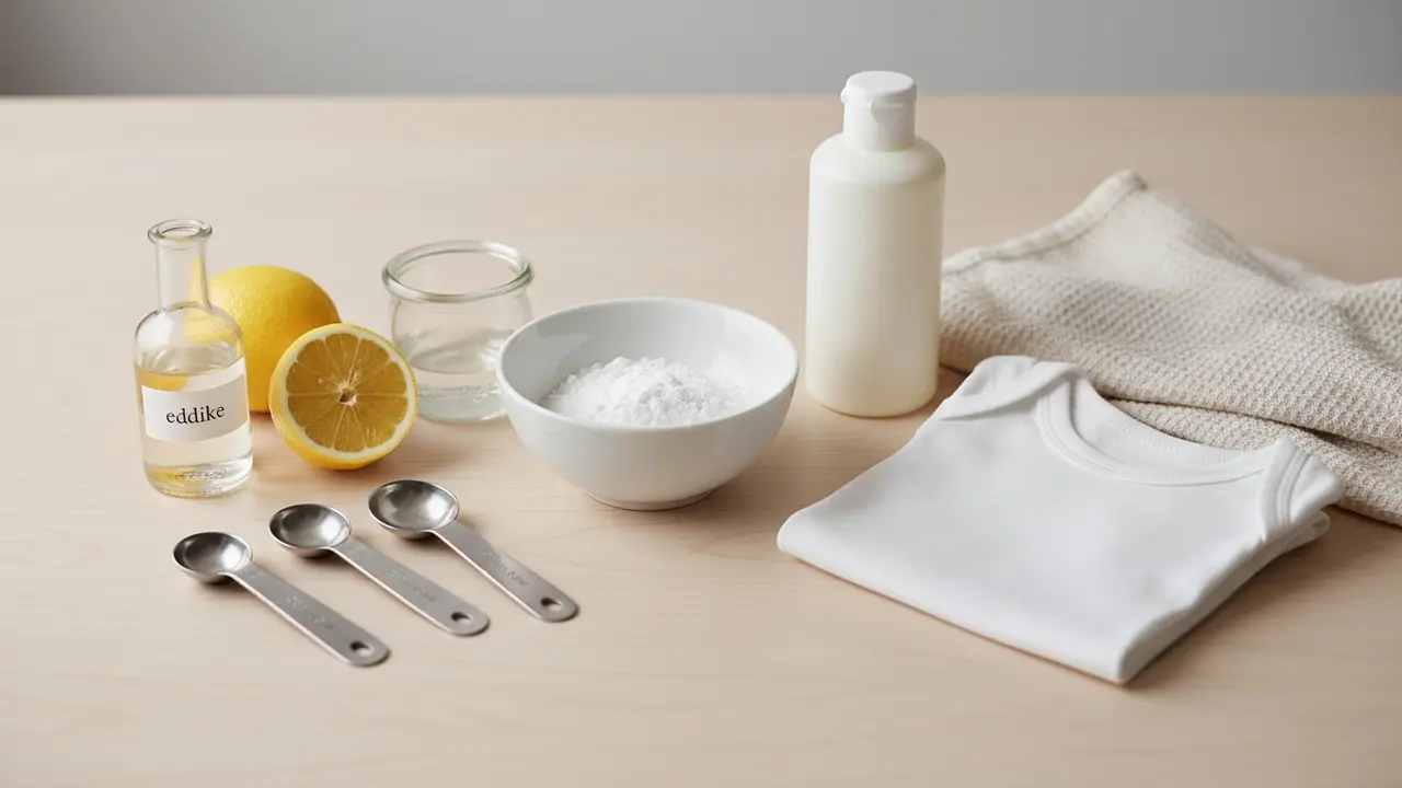 Naturlige pletmidler: eddike, citron, glycerin, bagepulver og opvaskemiddel ved babytøj