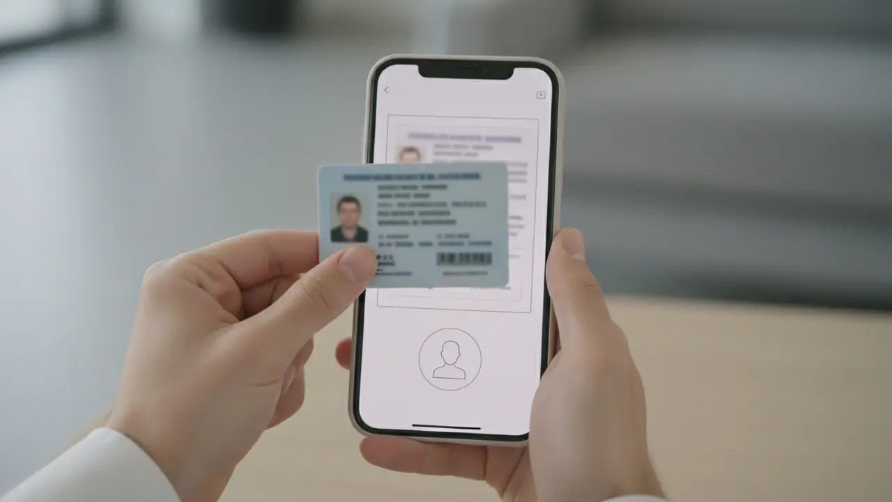 Bruger scanner kørekort med smartphone til ID-verificering