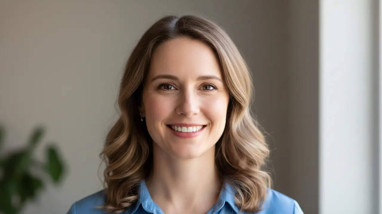 Eksempel på et klart, venligt profilbillede med godt lys og synligt ansigt