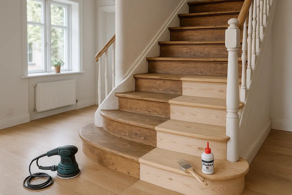 Sådan reparerer og udskifter du slidte trappetrin: Guide
